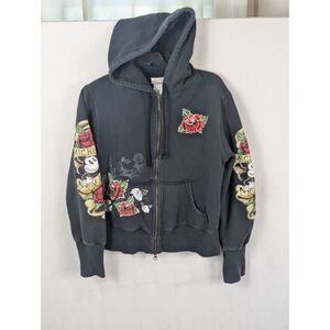 Vintage Walt Disney World Ed Hardy Full Zip Hooded Sweater Women's Size Medium
